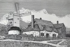Cottage and windmill