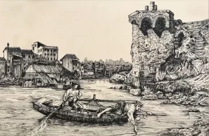 Old city river scene.