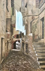 A narrow lane, Rovinj, Croatia.
