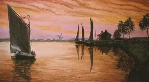 Wherry Boats at Sunset