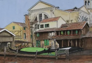 Gondola Docks, San Trovaso, Venice, Italy.
