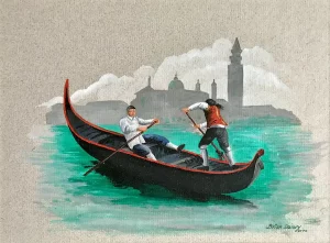 Gondoliers in Venice, Italy