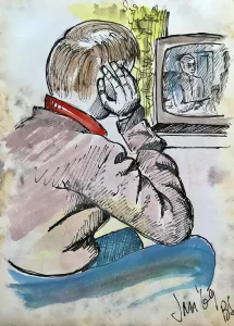 Eric watching TV