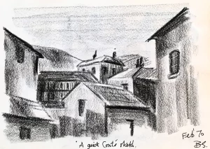 A quick conté sketch