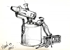 Oil burner for paint stripping
